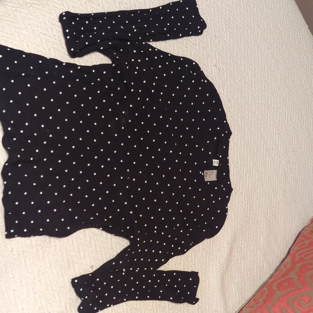 H&M Black and White Polka Dot Blouse
